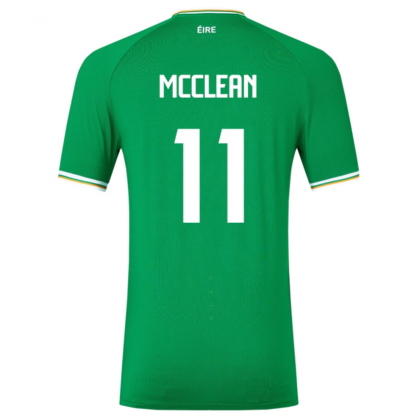 Mujer Camiseta Irlanda James Mcclean #11 Verde 1ª Equipación 24-26 La Camisa