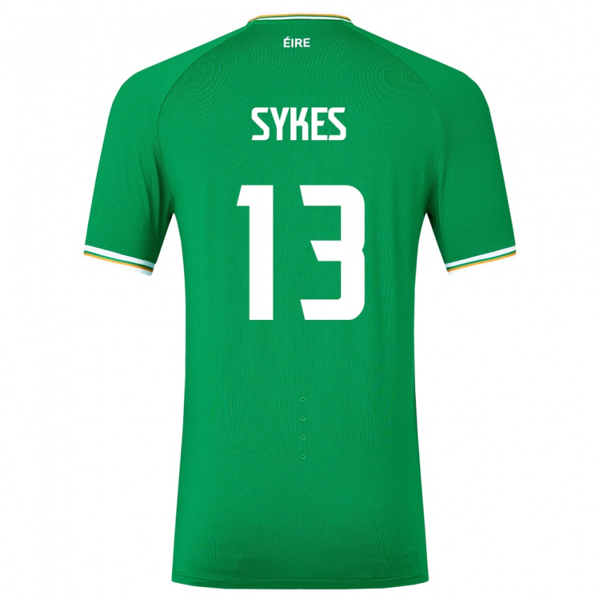 Mujer Camiseta Irlanda Mark Sykes #13 Verde 1ª Equipación 24-26 La Camisa