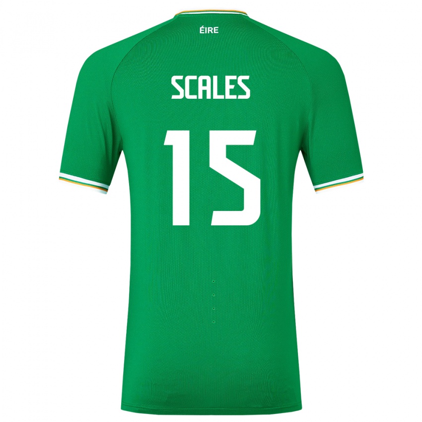 Mujer Camiseta Irlanda Liam Scales #15 Verde 1ª Equipación 24-26 La Camisa