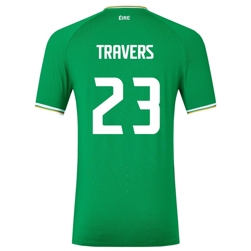 Mujer Camiseta Irlanda Mark Travers #23 Verde 1ª Equipación 24-26 La Camisa
