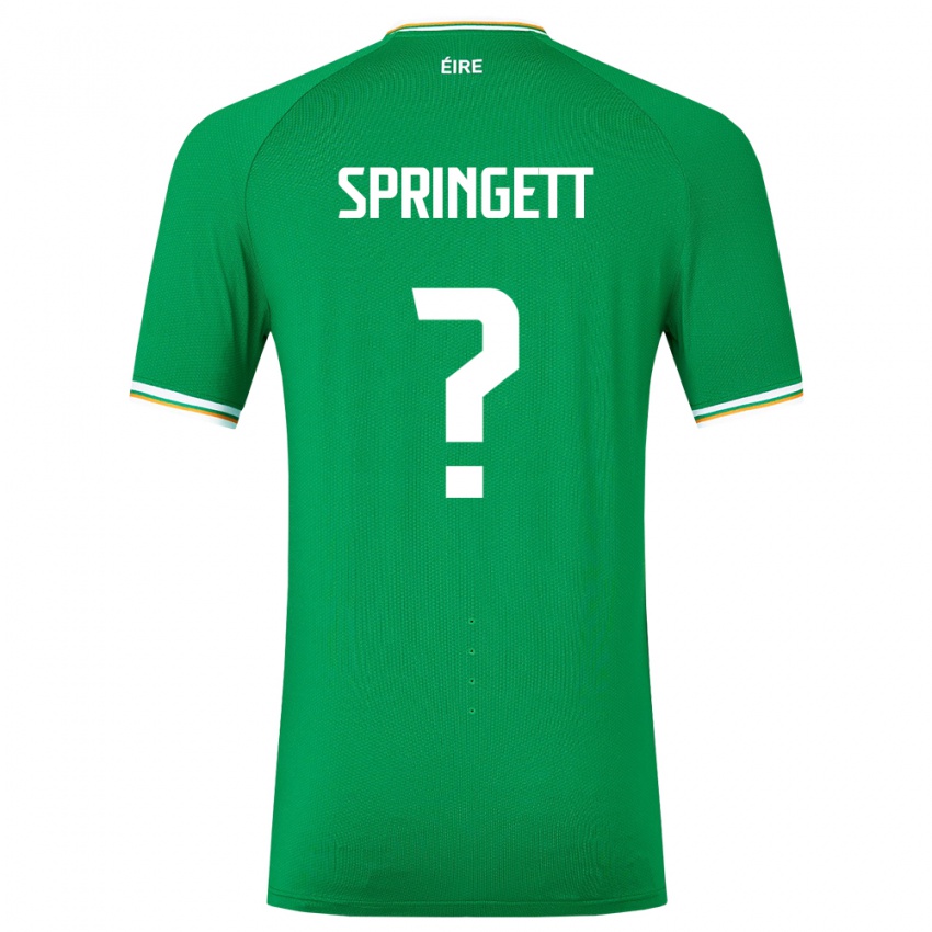 Mujer Camiseta Irlanda Tony Springett #0 Verde 1ª Equipación 24-26 La Camisa