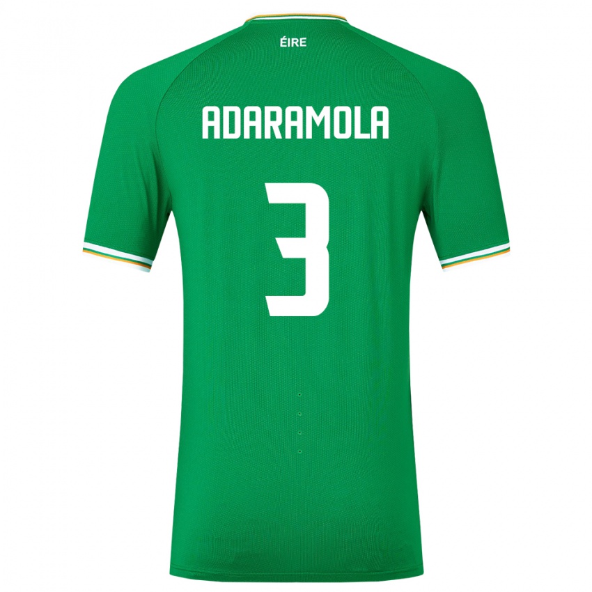 Mujer Camiseta Irlanda Tayo Adaramola #3 Verde 1ª Equipación 24-26 La Camisa