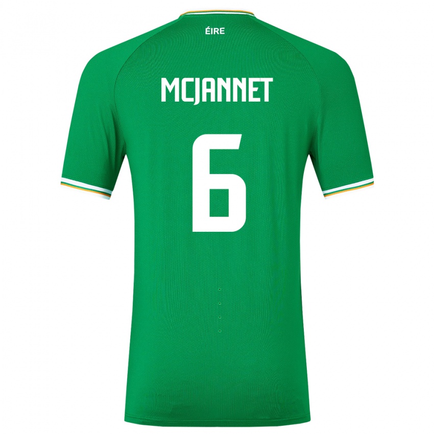 Mujer Camiseta Irlanda Ed Mcjannet #6 Verde 1ª Equipación 24-26 La Camisa