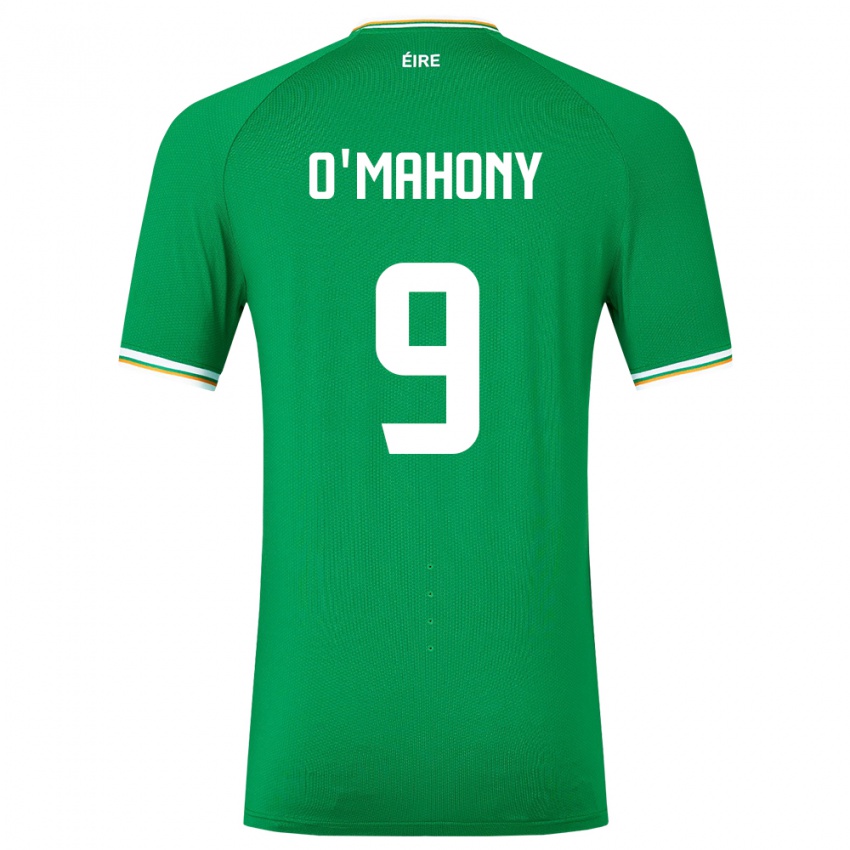 Mujer Camiseta Irlanda Mark O'mahony #9 Verde 1ª Equipación 24-26 La Camisa