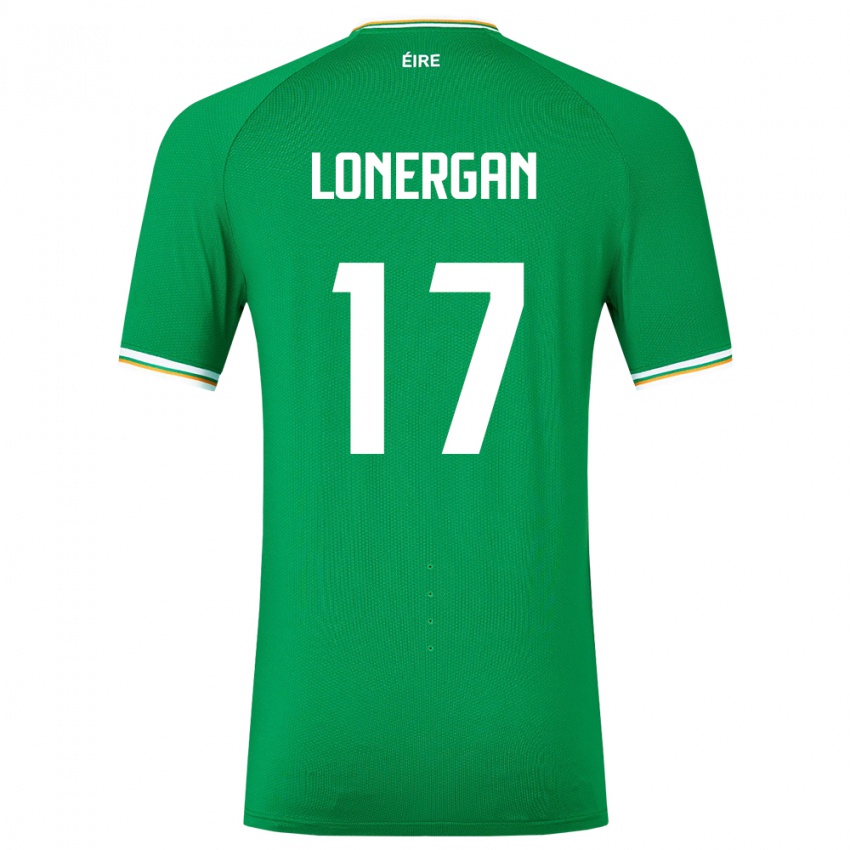 Mujer Camiseta Irlanda Tom Lonergan #17 Verde 1ª Equipación 24-26 La Camisa