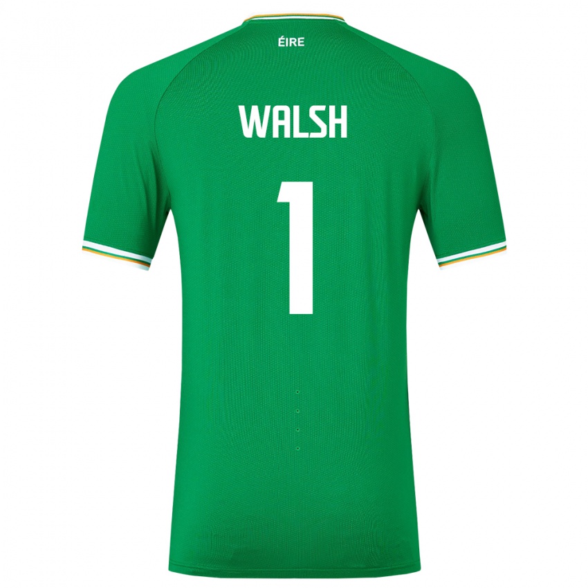 Mujer Camiseta Irlanda Conor Walsh #1 Verde 1ª Equipación 24-26 La Camisa