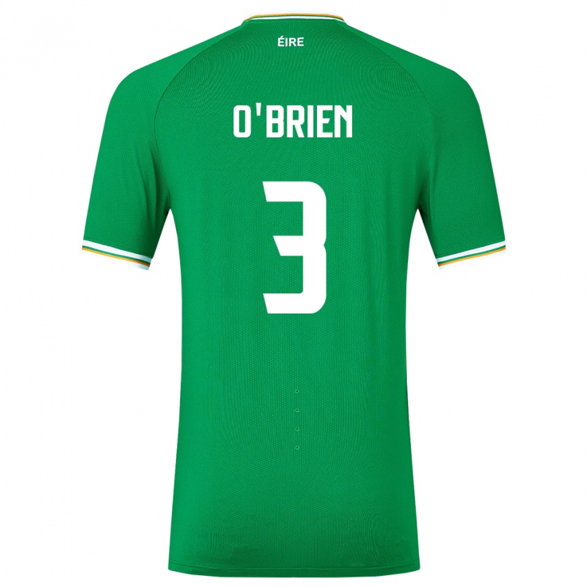 Mujer Camiseta Irlanda Luke O'brien #3 Verde 1ª Equipación 24-26 La Camisa