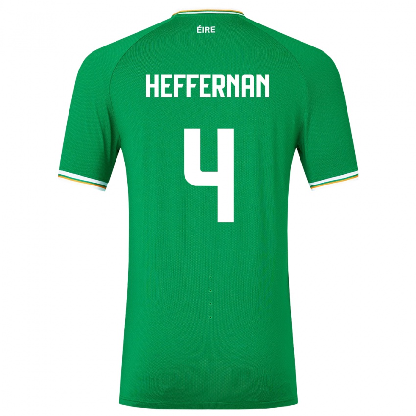 Mujer Camiseta Irlanda Cathal Heffernan #4 Verde 1ª Equipación 24-26 La Camisa