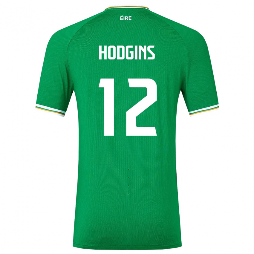 Mujer Camiseta Irlanda Gavin Hodgins #12 Verde 1ª Equipación 24-26 La Camisa