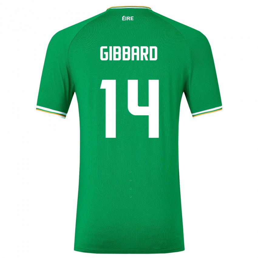 Mujer Camiseta Irlanda Joseph Gibbard #14 Verde 1ª Equipación 24-26 La Camisa