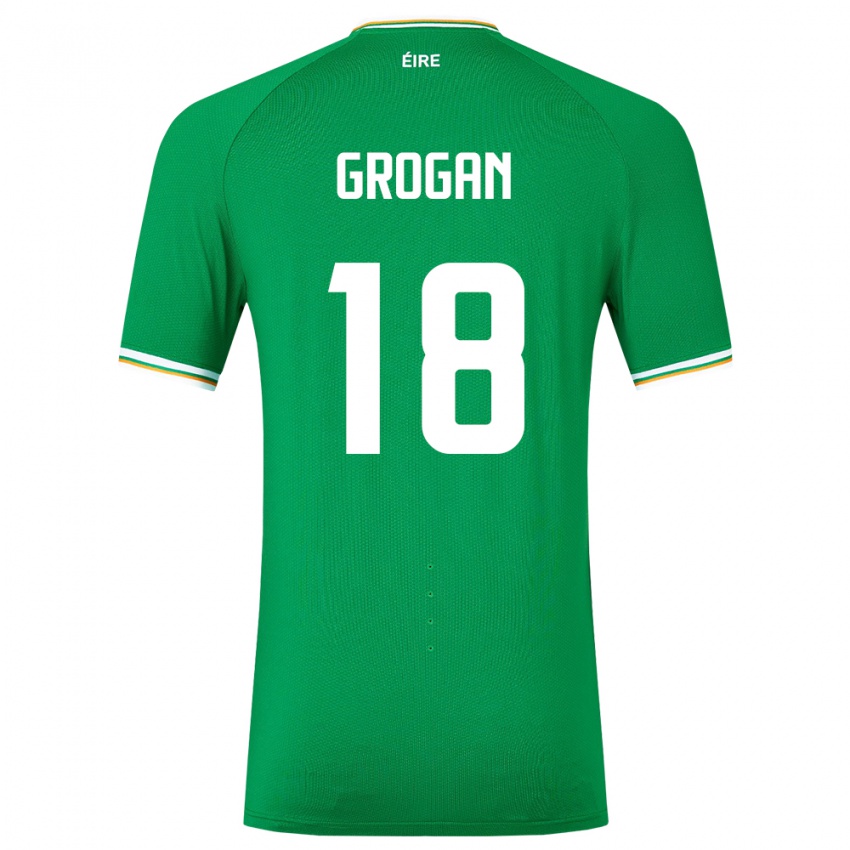 Mujer Camiseta Irlanda Christy Grogan #18 Verde 1ª Equipación 24-26 La Camisa