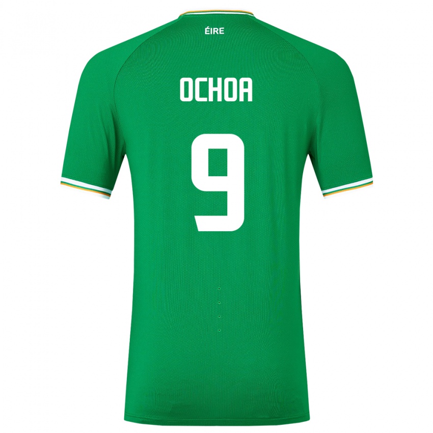 Mujer Camiseta Irlanda Aarón Ochoa #9 Verde 1ª Equipación 24-26 La Camisa