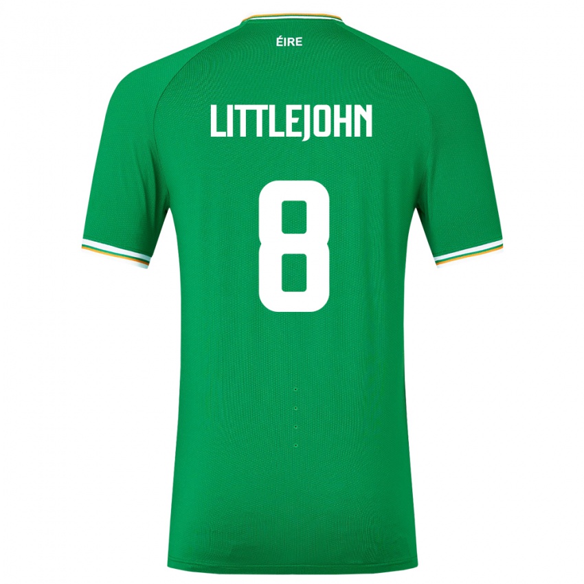 Mujer Camiseta Irlanda Ruesha Littlejohn #8 Verde 1ª Equipación 24-26 La Camisa