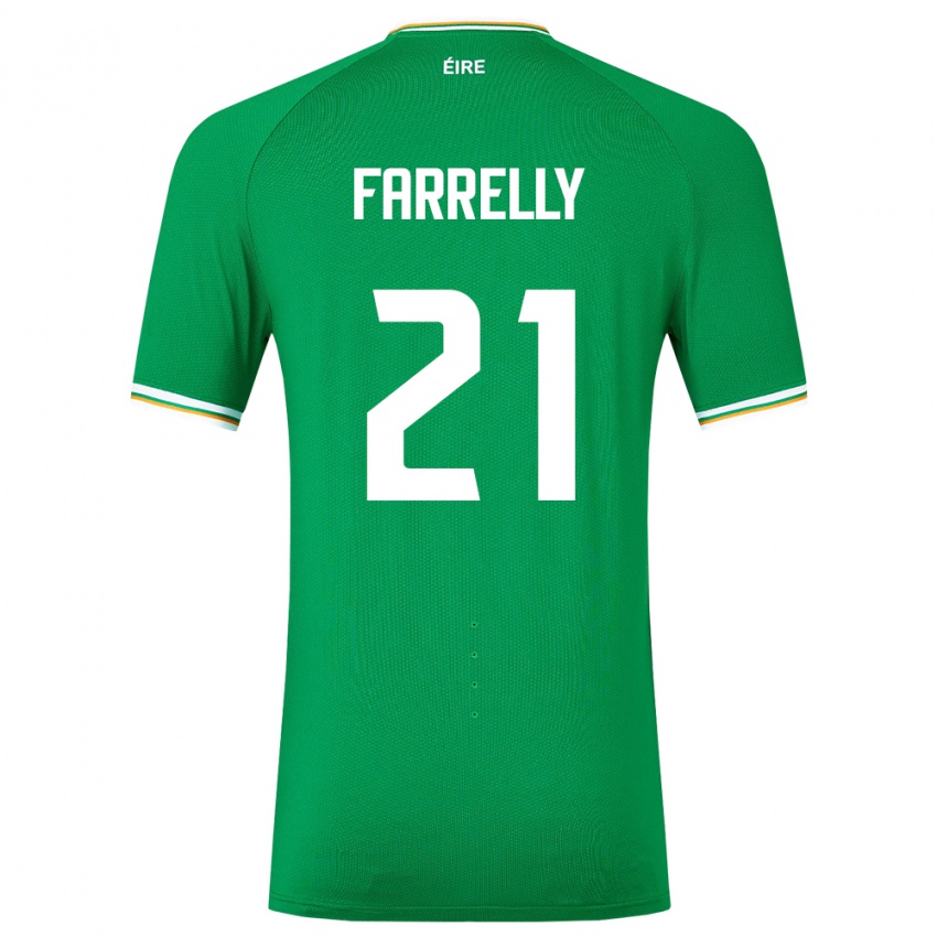 Mujer Camiseta Irlanda Sinead Farrelly #21 Verde 1ª Equipación 24-26 La Camisa