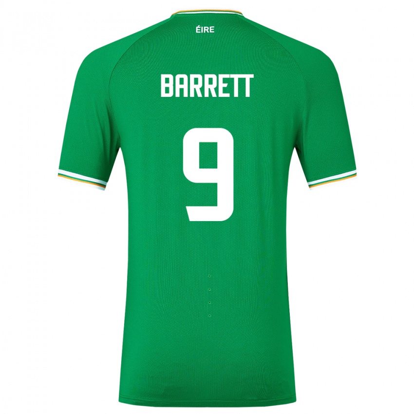 Mujer Camiseta Irlanda Amber Barrett #9 Verde 1ª Equipación 24-26 La Camisa