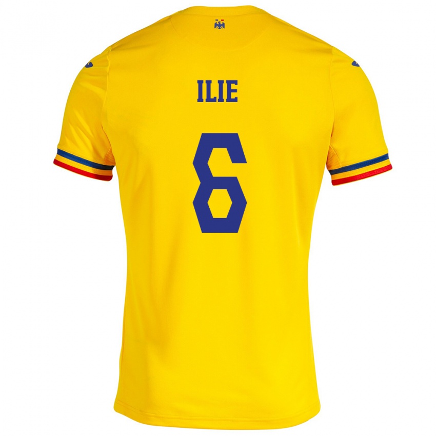 Mujer Camiseta Rumania Matei Ilie #6 Amarillo 1ª Equipación 24-26 La Camisa