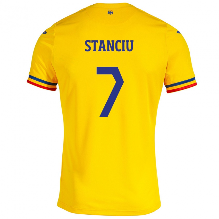 Mujer Camiseta Rumania Ana Maria Stanciu #7 Amarillo 1ª Equipación 24-26 La Camisa