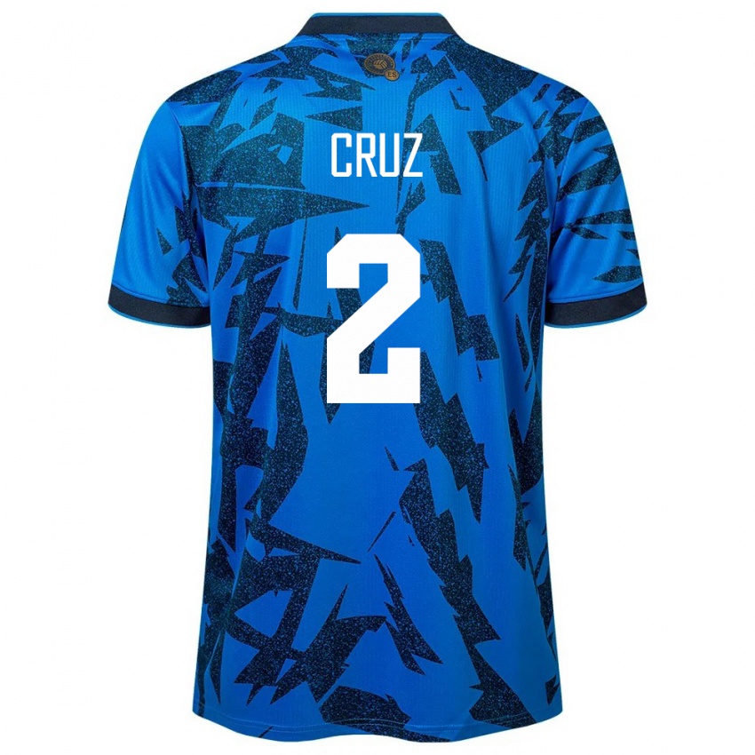 Mujer Camiseta El Salvador Melvin Cruz #2 Azul 1ª Equipación 24-26 La Camisa