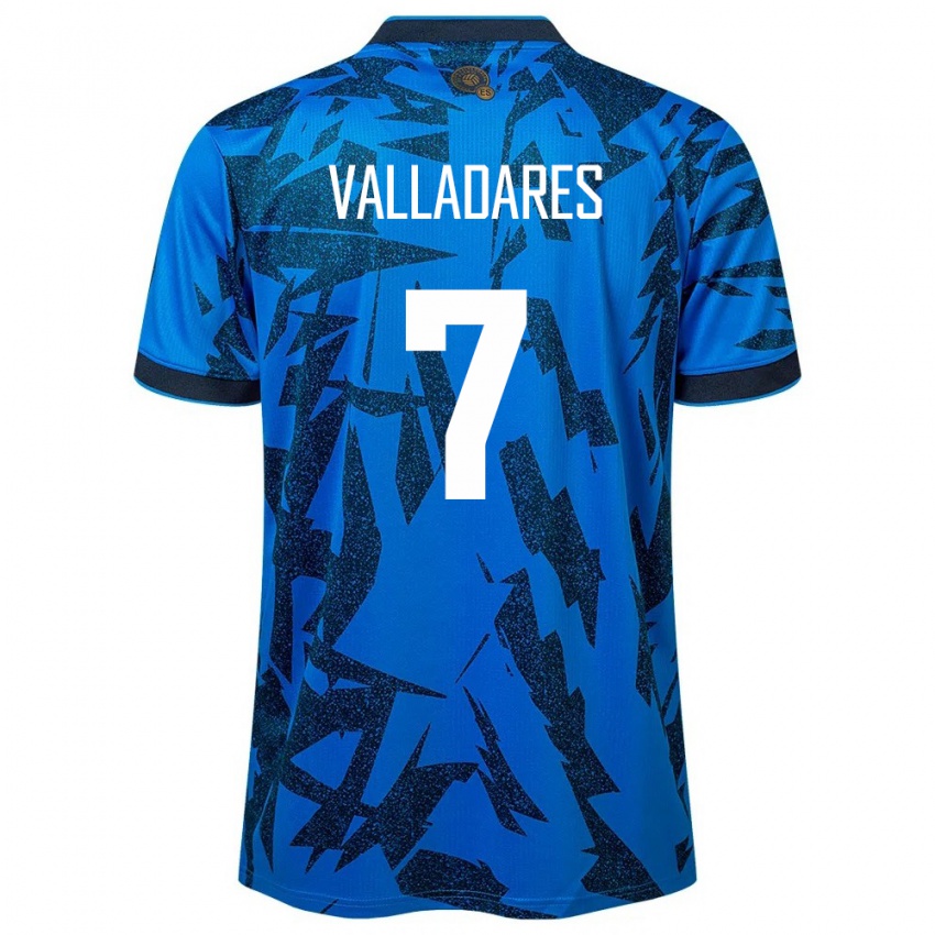 Mujer Camiseta El Salvador Jefferson Valladares #7 Azul 1ª Equipación 24-26 La Camisa