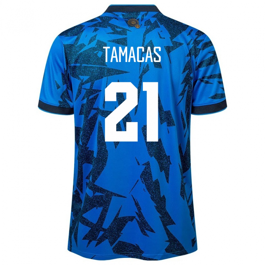 Mujer Camiseta El Salvador Bryan Tamacas #21 Azul 1ª Equipación 24-26 La Camisa