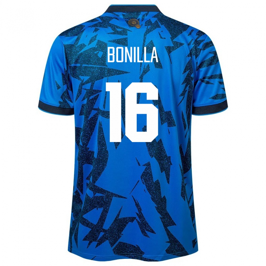 Mujer Camiseta El Salvador Elmer Bonilla #16 Azul 1ª Equipación 24-26 La Camisa