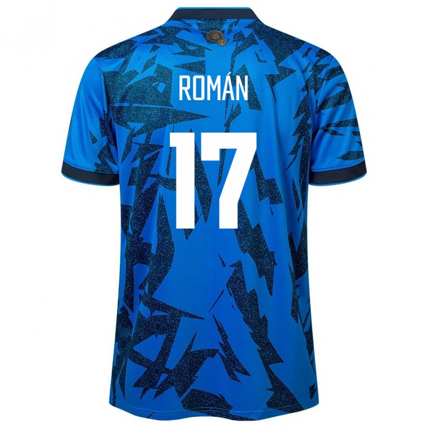 Mujer Camiseta El Salvador Kevin Román #17 Azul 1ª Equipación 24-26 La Camisa