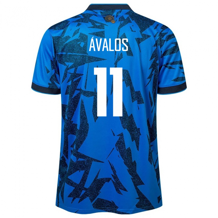 Mujer Camiseta El Salvador Raúl Ávalos #11 Azul 1ª Equipación 24-26 La Camisa