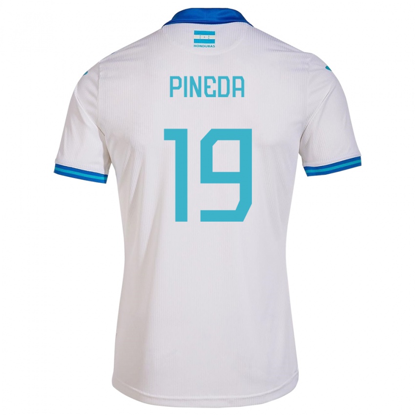 Mujer Camiseta Honduras Carlos Pineda #19 Blanco 1ª Equipación 24-26 La Camisa