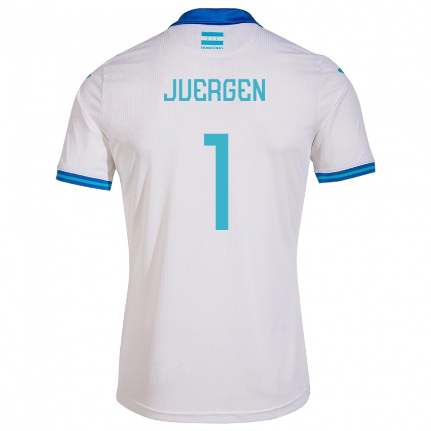 Mujer Camiseta Honduras Juergen García #1 Blanco 1ª Equipación 24-26 La Camisa