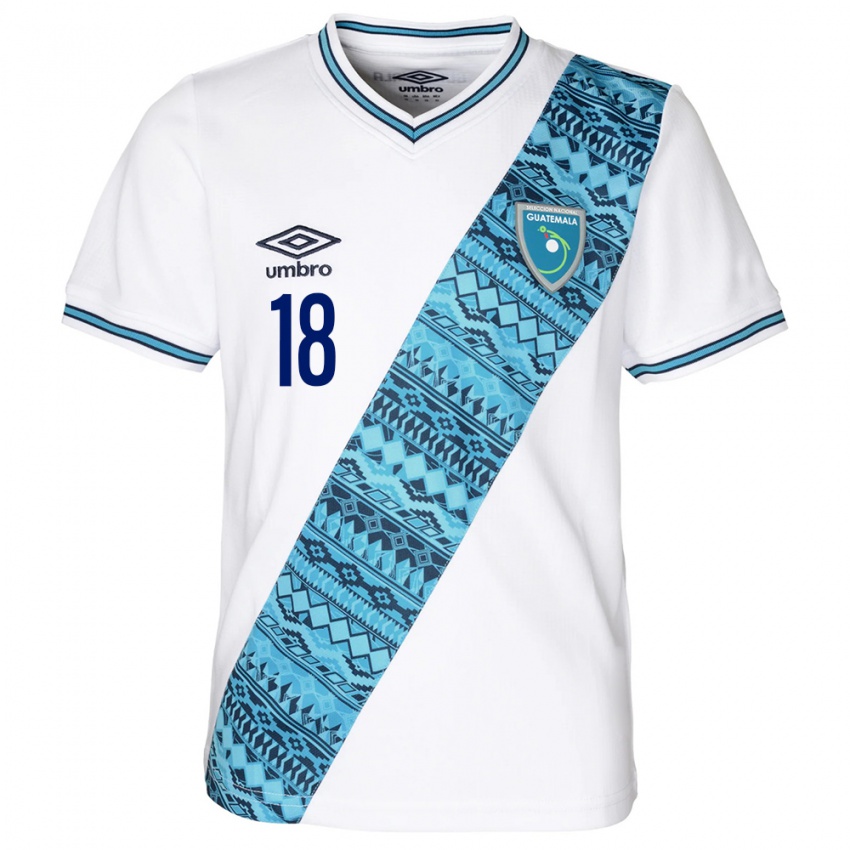 Mujer Camiseta Guatemala Vivian Montenegro #18 Blanco 1ª Equipación 24-26 La Camisa