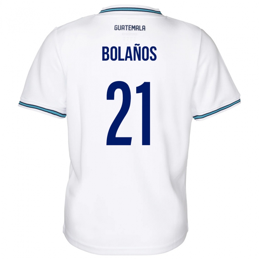 Mujer Camiseta Guatemala Diego Bolaños #21 Blanco 1ª Equipación 24-26 La Camisa