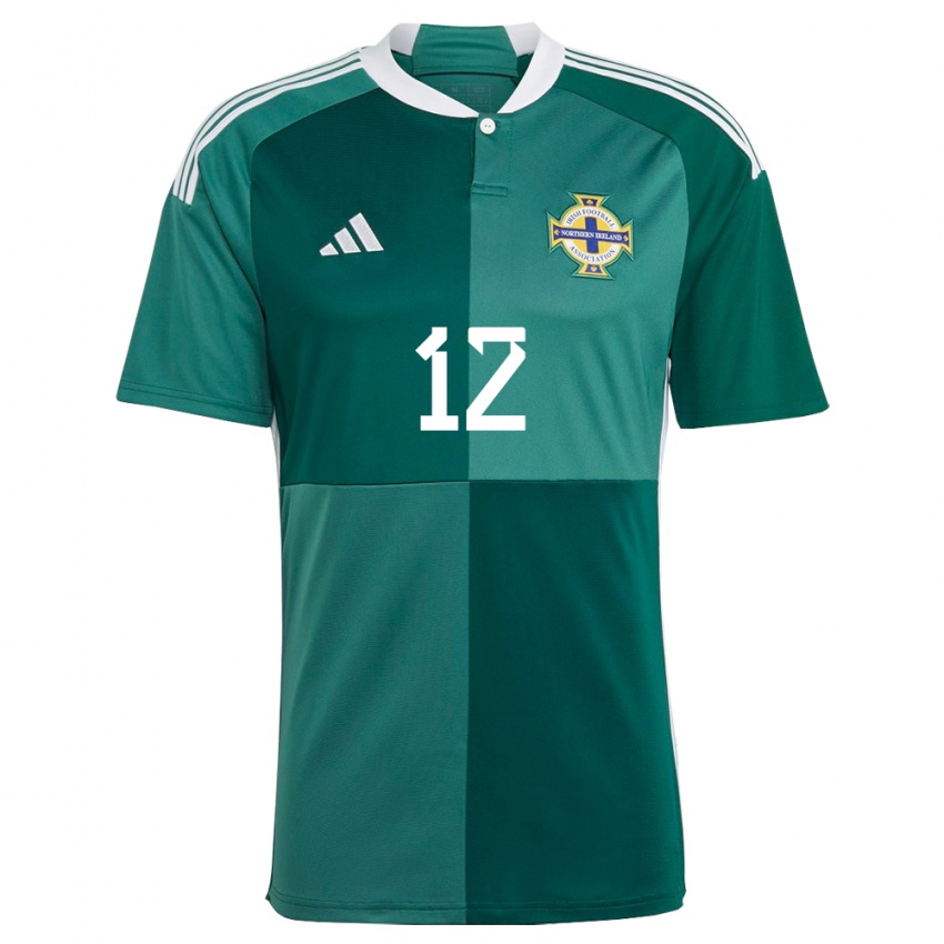 Mujer Camiseta Irlanda Del Norte Pierce Charles #12 Verde 1ª Equipación 24-26 La Camisa