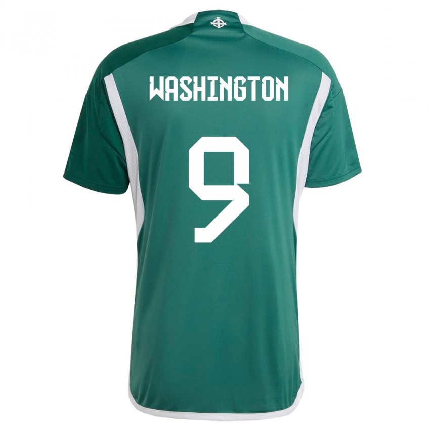 Mujer Camiseta Irlanda Del Norte Conor Washington #9 Verde 1ª Equipación 24-26 La Camisa