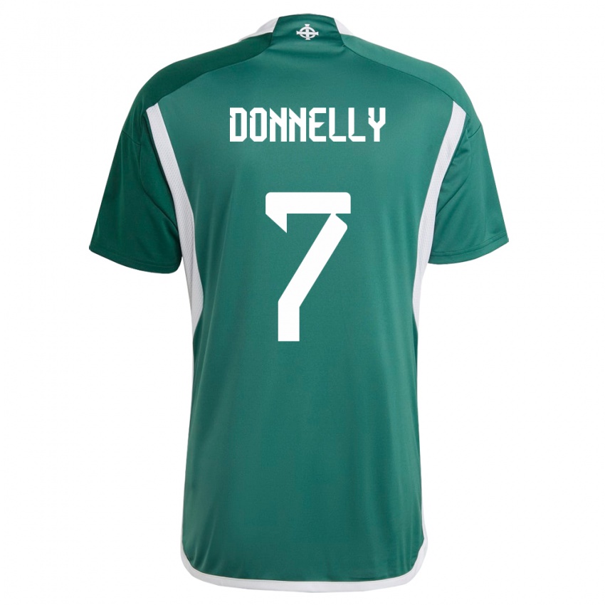 Mujer Camiseta Irlanda Del Norte Caolan Donnelly #7 Verde 1ª Equipación 24-26 La Camisa