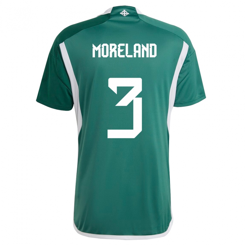 Mujer Camiseta Irlanda Del Norte Calum Moreland #3 Verde 1ª Equipación 24-26 La Camisa