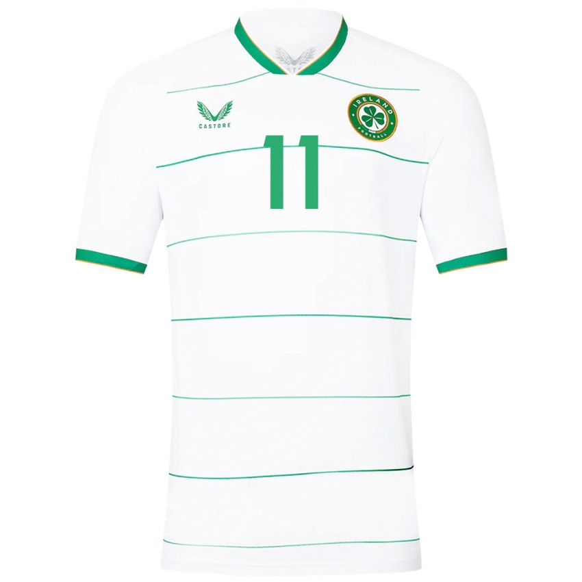 Mujer Camiseta Irlanda Kevin Zefi #11 Blanco 2ª Equipación 24-26 La Camisa