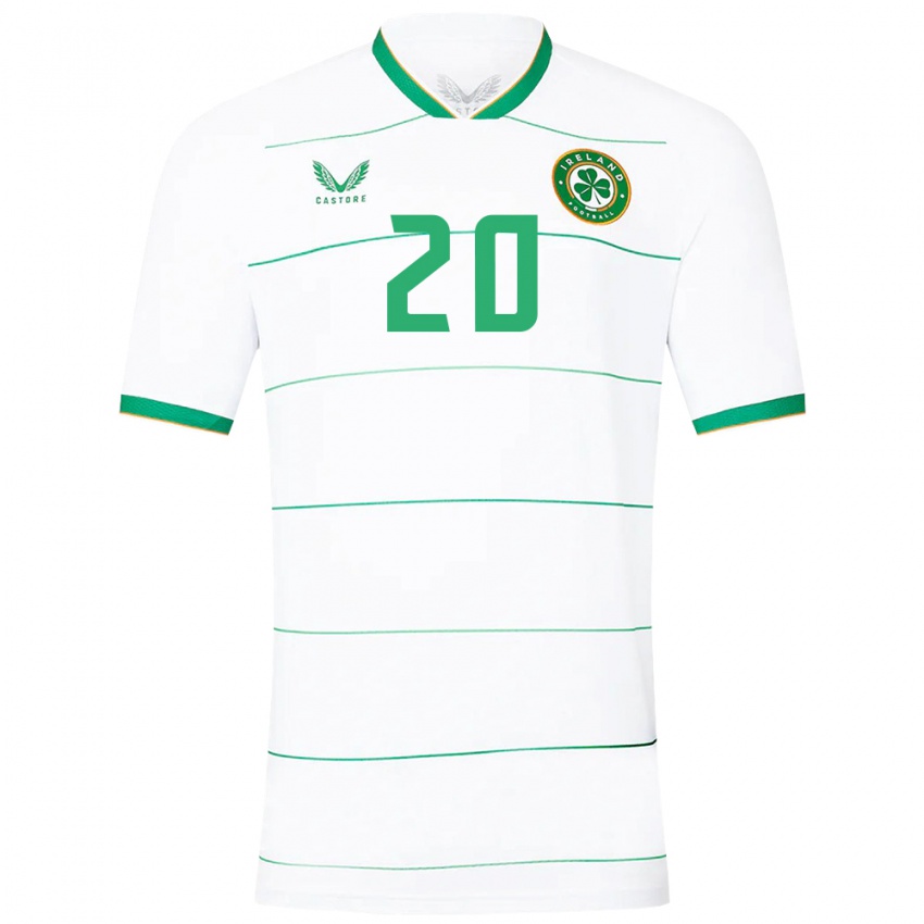 Mujer Camiseta Irlanda Claire Walsh #20 Blanco 2ª Equipación 24-26 La Camisa