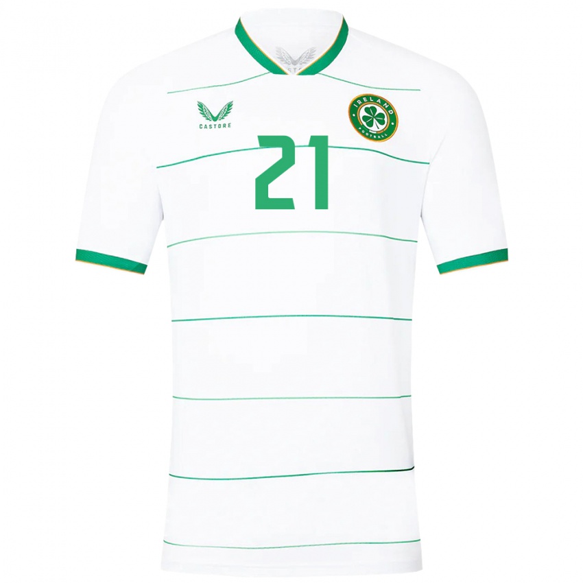 Mujer Camiseta Irlanda Lily Agg #21 Blanco 2ª Equipación 24-26 La Camisa