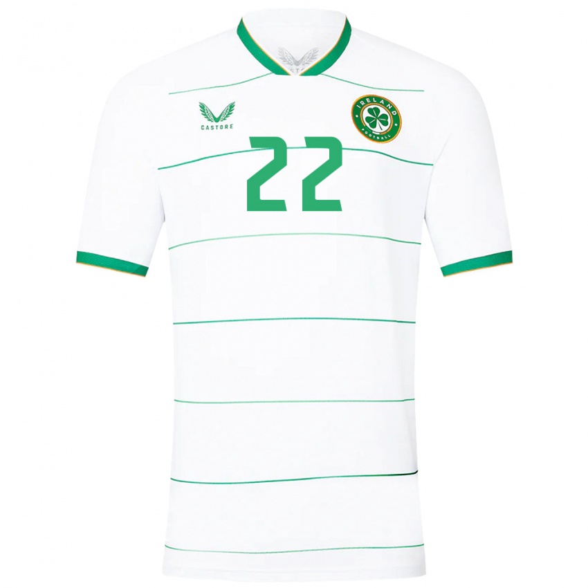 Mujer Camiseta Irlanda Isibeal Atkinson #22 Blanco 2ª Equipación 24-26 La Camisa