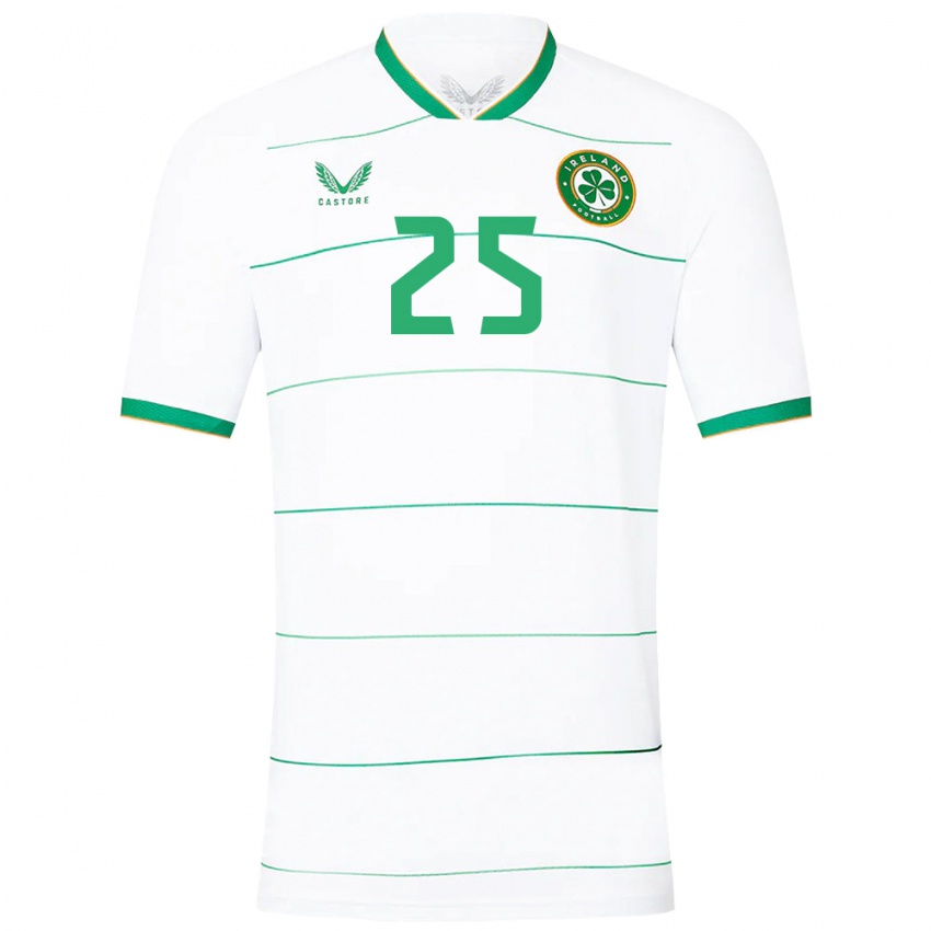 Mujer Camiseta Irlanda Claire O'riordan #25 Blanco 2ª Equipación 24-26 La Camisa