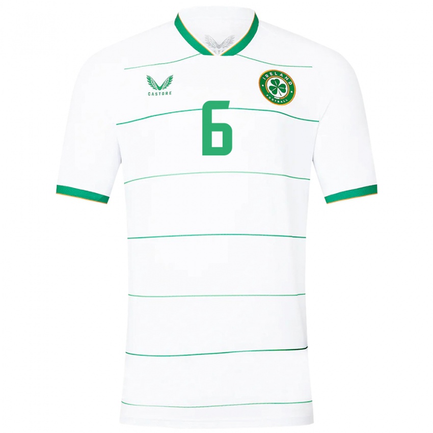 Mujer Camiseta Irlanda Ed Mcjannet #6 Blanco 2ª Equipación 24-26 La Camisa