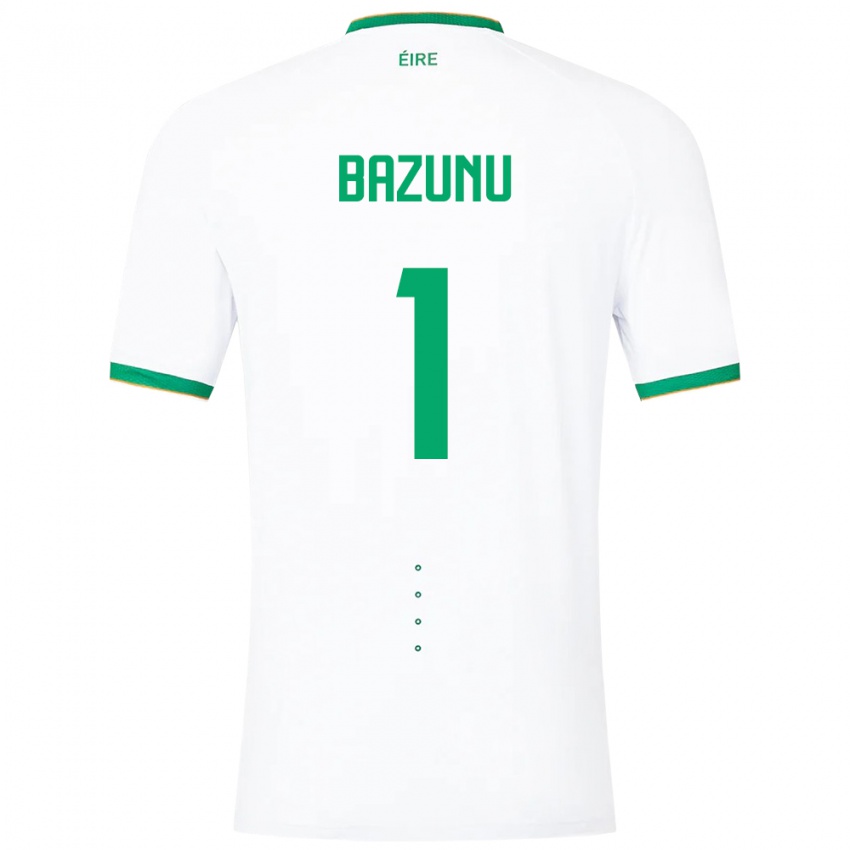 Mujer Camiseta Irlanda Gavin Bazunu #1 Blanco 2ª Equipación 24-26 La Camisa