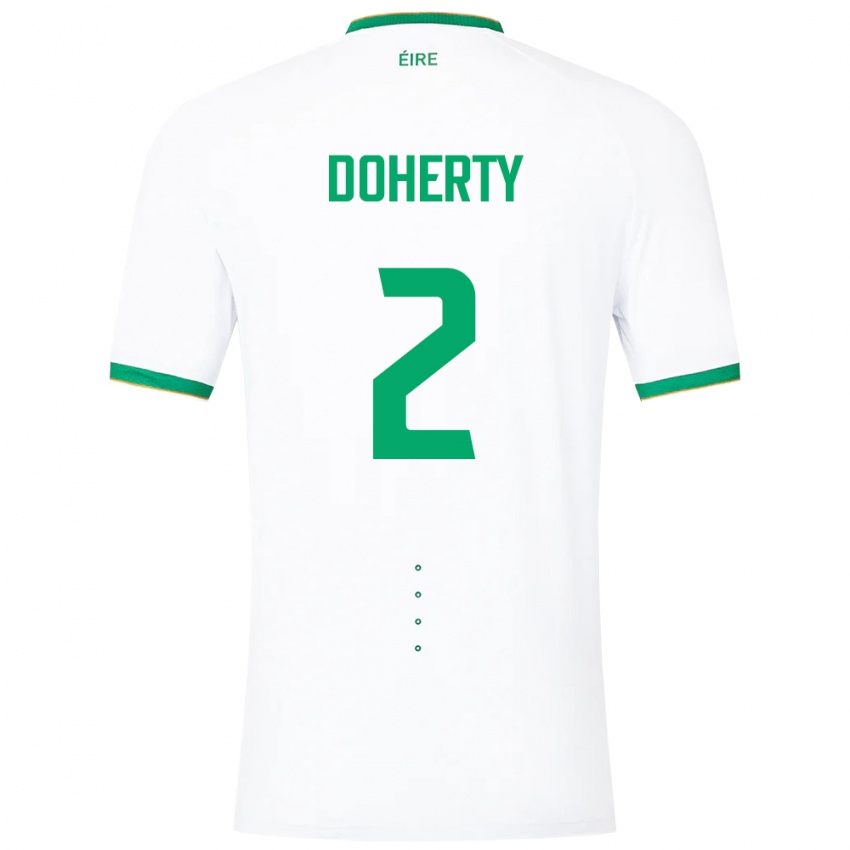 Mujer Camiseta Irlanda Matt Doherty #2 Blanco 2ª Equipación 24-26 La Camisa