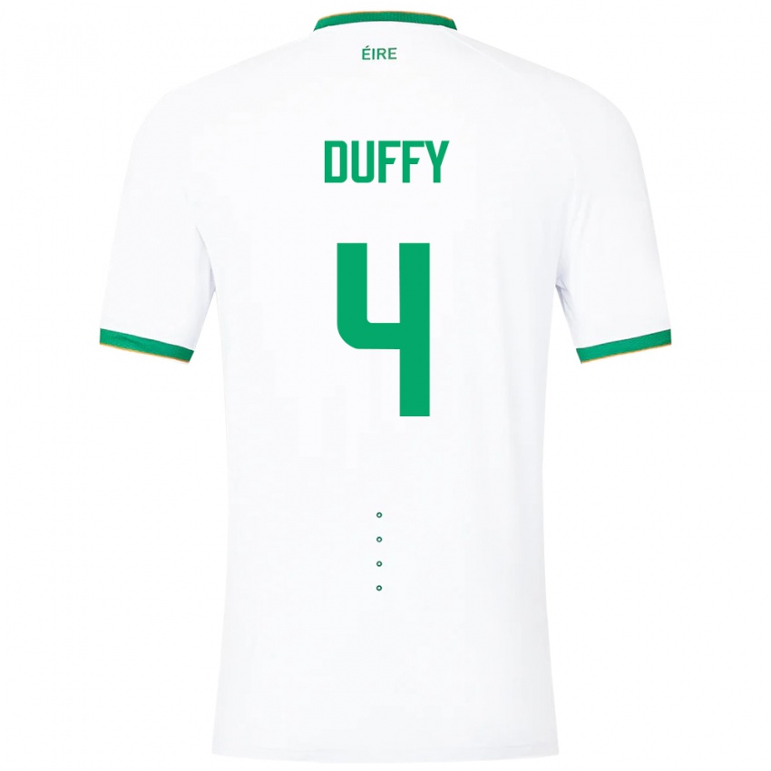 Mujer Camiseta Irlanda Shane Duffy #4 Blanco 2ª Equipación 24-26 La Camisa