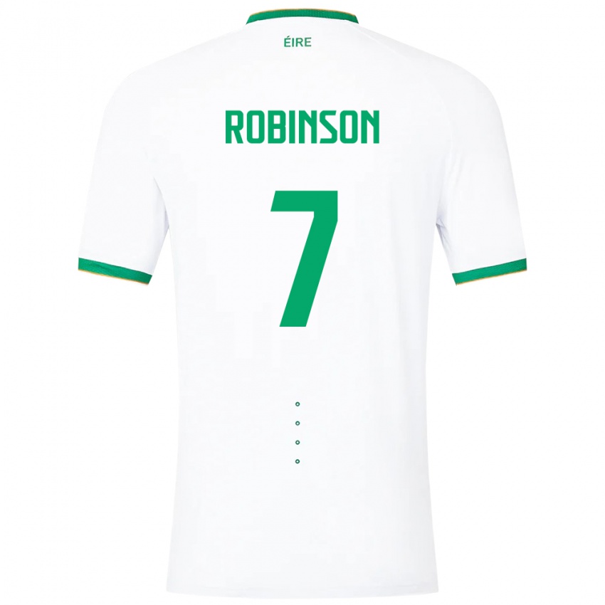 Mujer Camiseta Irlanda Callum Robinson #7 Blanco 2ª Equipación 24-26 La Camisa