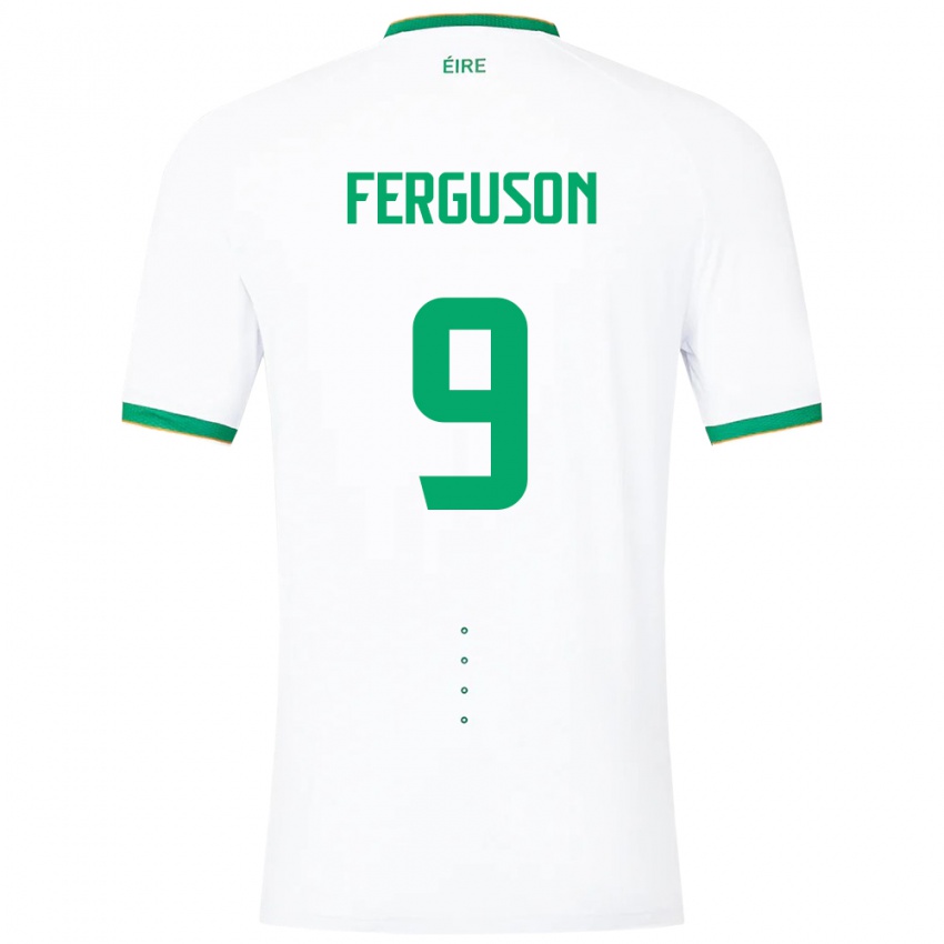 Mujer Camiseta Irlanda Evan Ferguson #9 Blanco 2ª Equipación 24-26 La Camisa