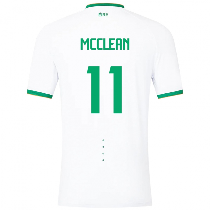 Mujer Camiseta Irlanda James Mcclean #11 Blanco 2ª Equipación 24-26 La Camisa