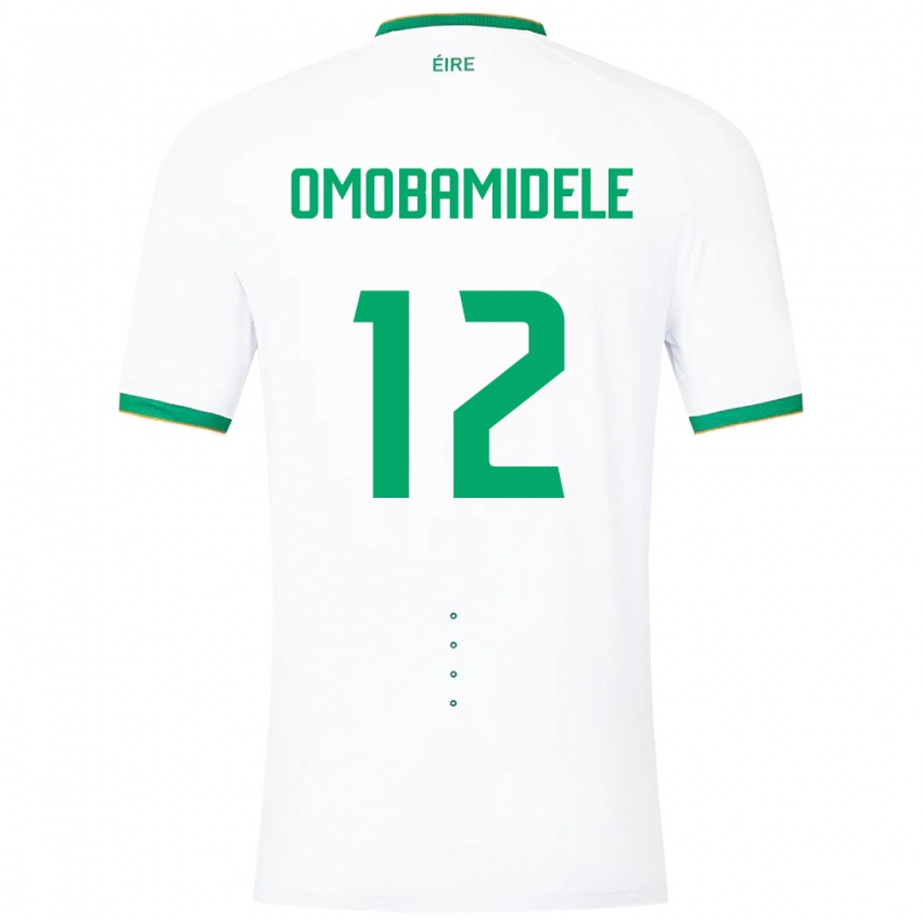 Mujer Camiseta Irlanda Andrew Omobamidele #12 Blanco 2ª Equipación 24-26 La Camisa