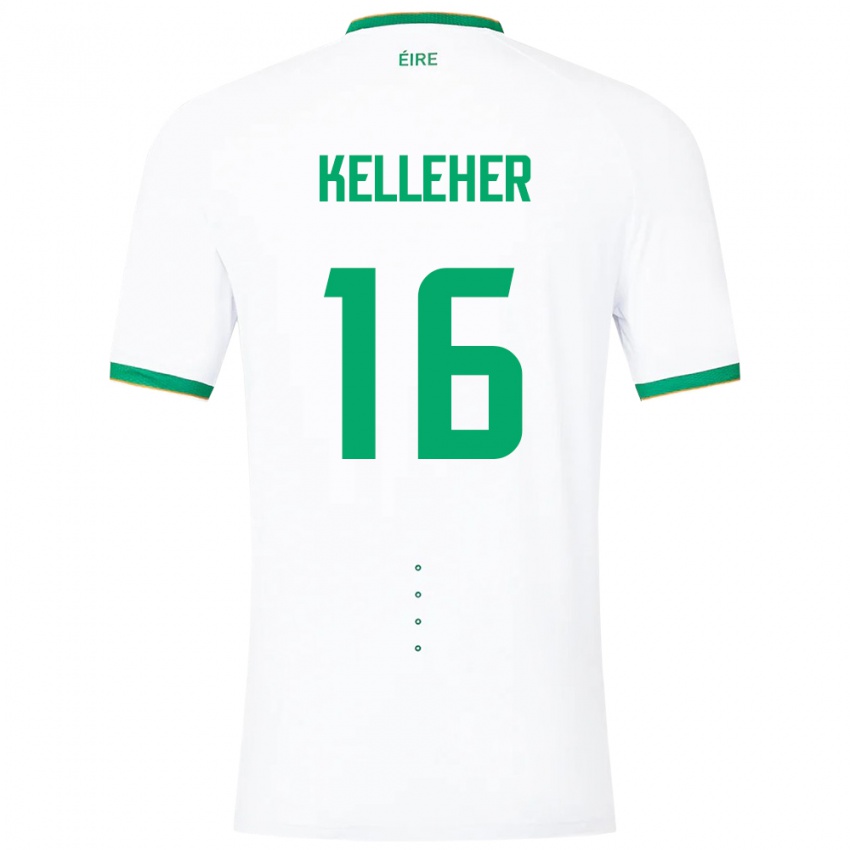 Mujer Camiseta Irlanda Caoimhín Kelleher #16 Blanco 2ª Equipación 24-26 La Camisa