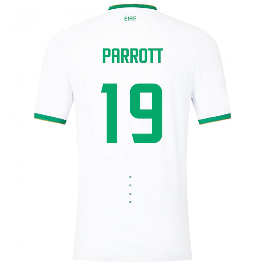 Mujer Camiseta Irlanda Troy Parrott #19 Blanco 2ª Equipación 24-26 La Camisa